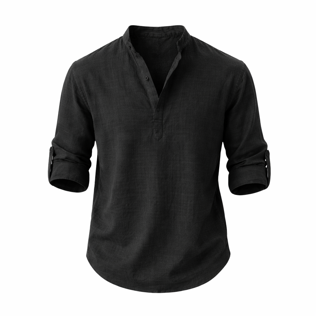 Overhemd Heren Relaxed Fit Lange Mouwen Zomer Casual