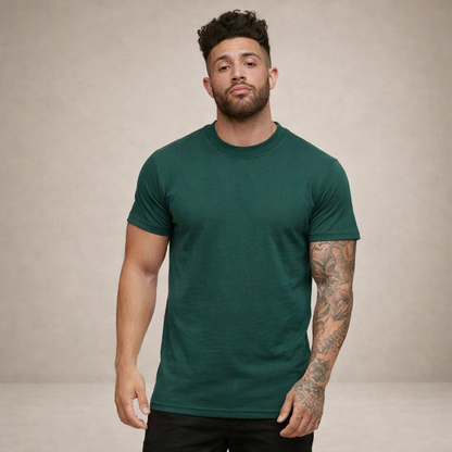 T-shirt Heren Slim Fit Ronde Hals Korte Mouwen