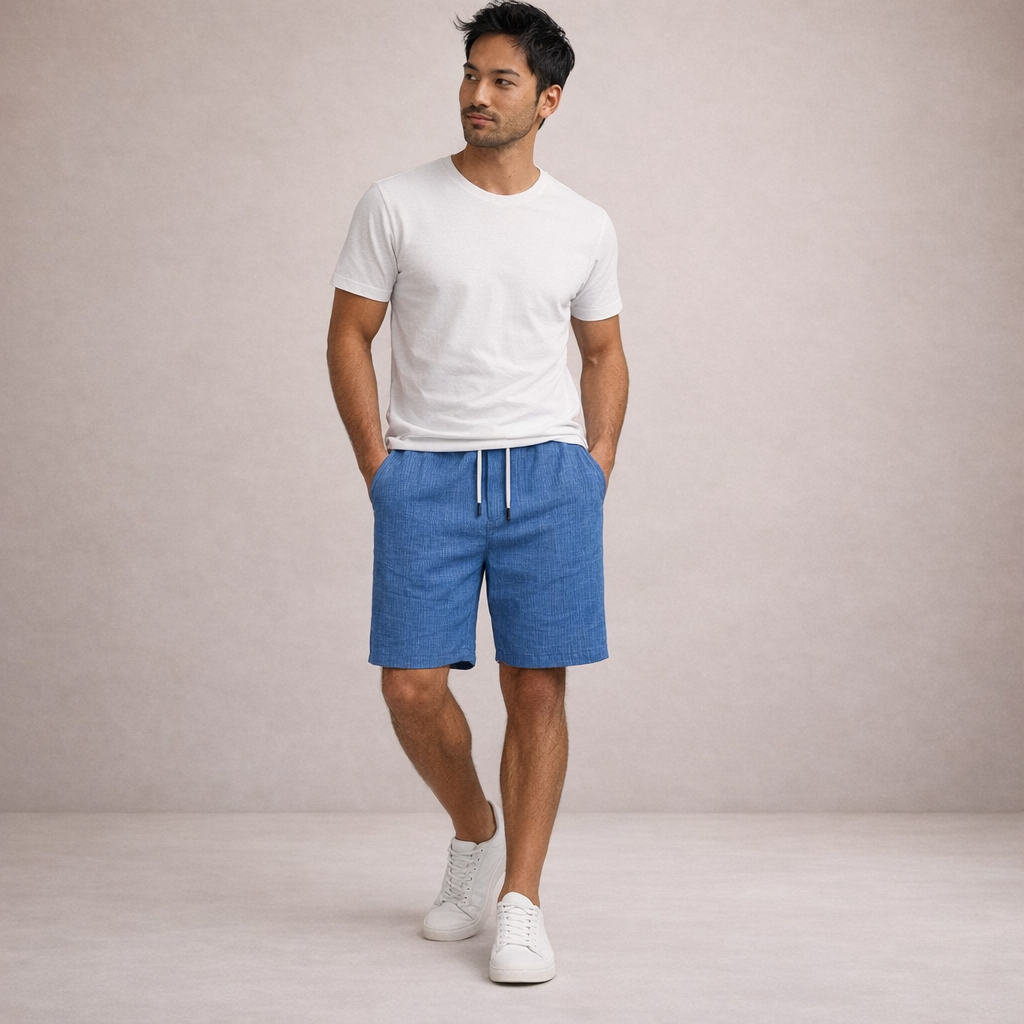 Korte Broek Heren Linnen Regular Fit Ademend Zomer Casual