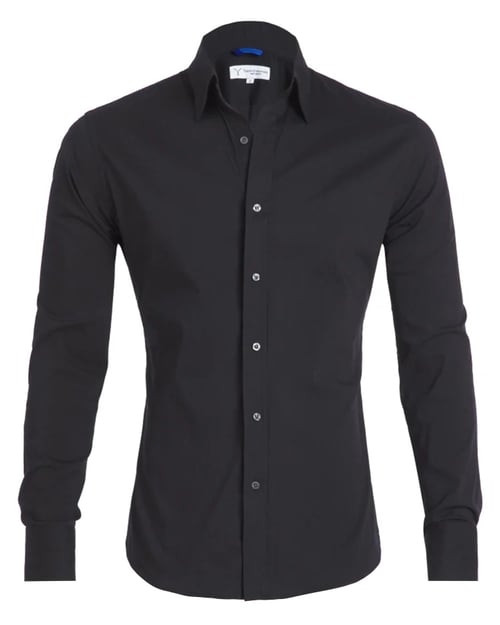 Oxford overhemd Heren slim fit stretch met ritssluiting