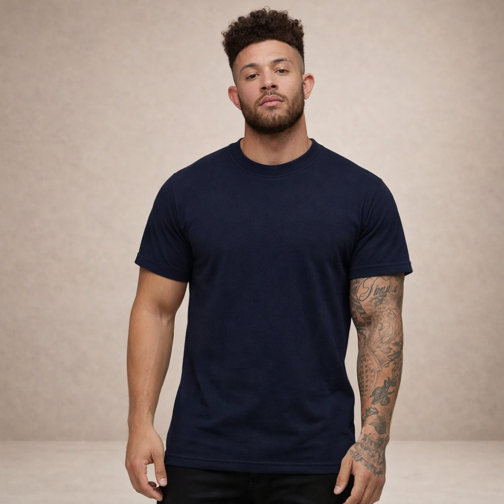 T-shirt Heren Slim Fit Ronde Hals Korte Mouwen