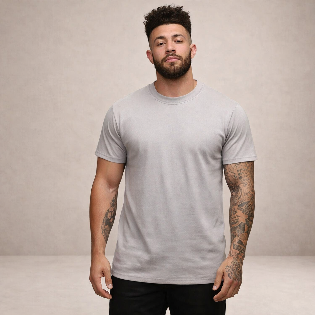 T-shirt Heren Slim Fit Ronde Hals Korte Mouwen