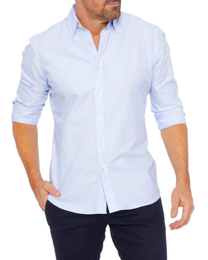 Oxford overhemd Heren slim fit stretch met ritssluiting