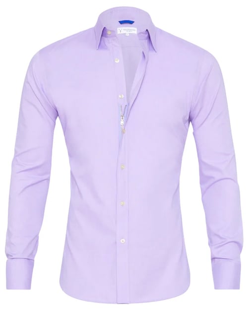 Oxford overhemd Heren slim fit stretch met ritssluiting