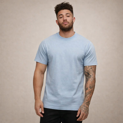 T-shirt Heren Slim Fit Ronde Hals Korte Mouwen