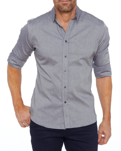 Oxford overhemd Heren slim fit stretch met ritssluiting