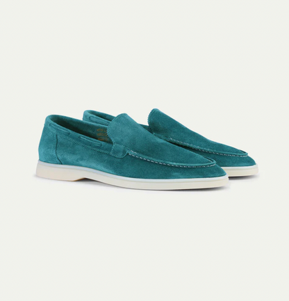 Leder-Loafer Heren Regular Fit Ronde Hals Casual