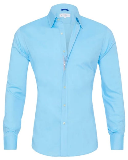 Oxford overhemd Heren slim fit stretch met ritssluiting