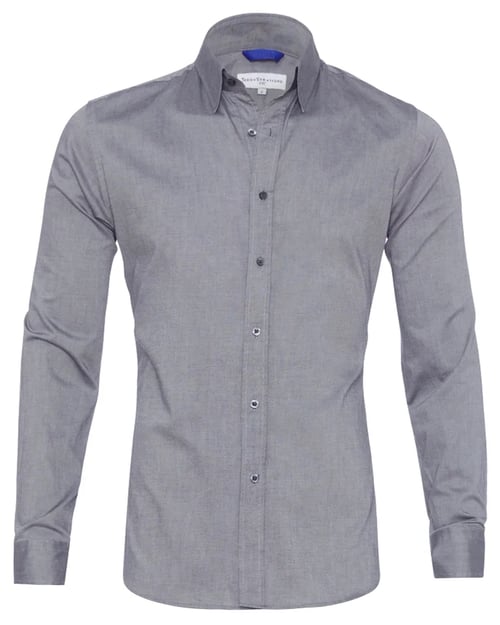 Oxford overhemd Heren slim fit stretch met ritssluiting