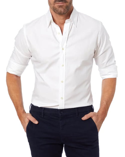 Oxford overhemd Heren slim fit stretch met ritssluiting
