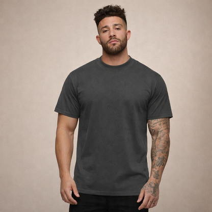 T-shirt Heren Slim Fit Ronde Hals Korte Mouwen
