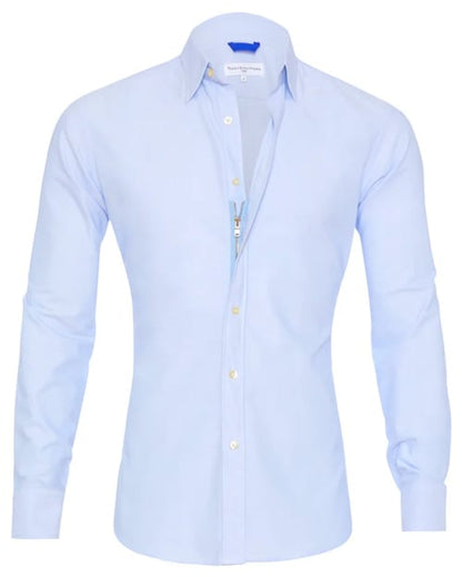 Oxford overhemd Heren slim fit stretch met ritssluiting