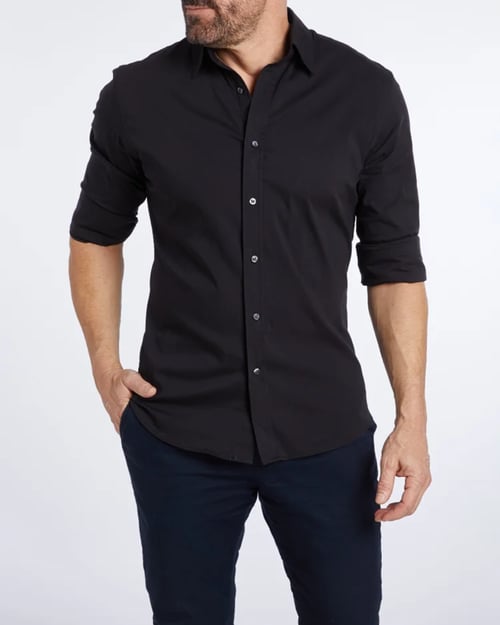 Oxford overhemd Heren slim fit stretch met ritssluiting