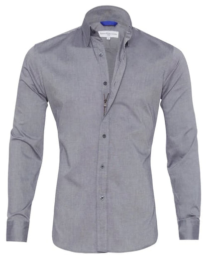 Oxford overhemd Heren slim fit stretch met ritssluiting