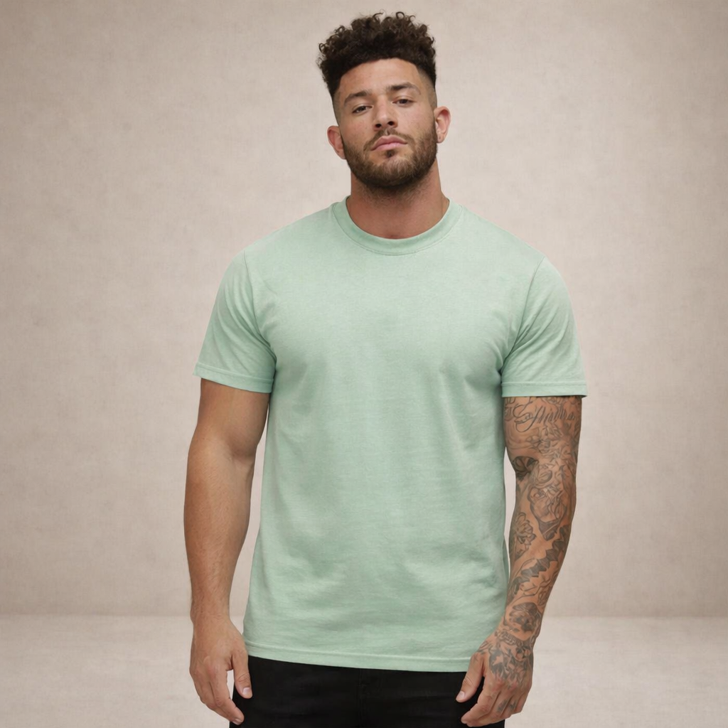 T-shirt Heren Slim Fit Ronde Hals Korte Mouwen