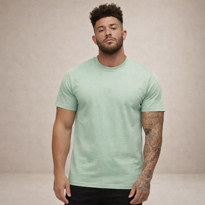 T-shirt Heren Slim Fit Ronde Hals Korte Mouwen