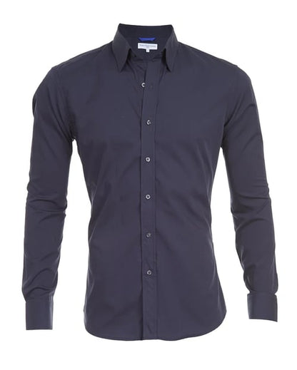 Oxford overhemd Heren slim fit stretch met ritssluiting