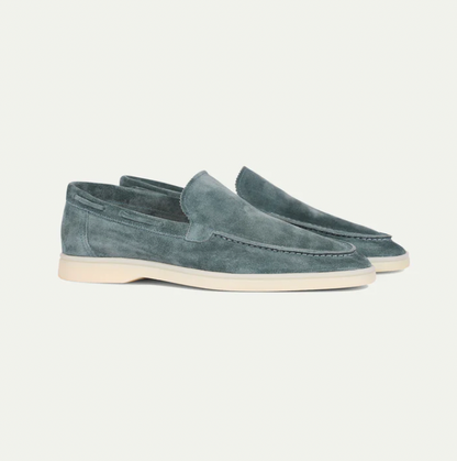 Leder-Loafer Heren Regular Fit Ronde Hals Casual