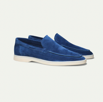 Leder-Loafer Heren Regular Fit Ronde Hals Casual
