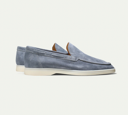 Leder-Loafer Heren Regular Fit Ronde Hals Casual