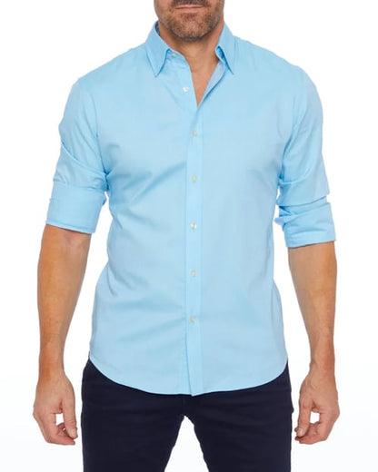 Oxford overhemd Heren slim fit stretch met ritssluiting