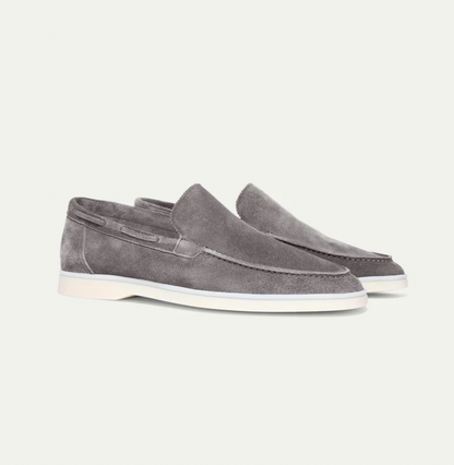 Leder-Loafer Heren Regular Fit Ronde Hals Casual