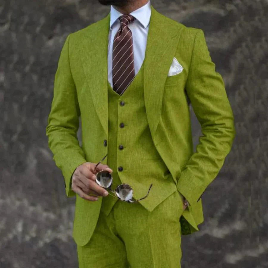 Luxe Heren Driedelig Pak met Blazer en Gilet en Pantalon