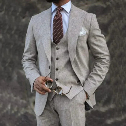 Luxe Heren Driedelig Pak met Blazer en Gilet en Pantalon