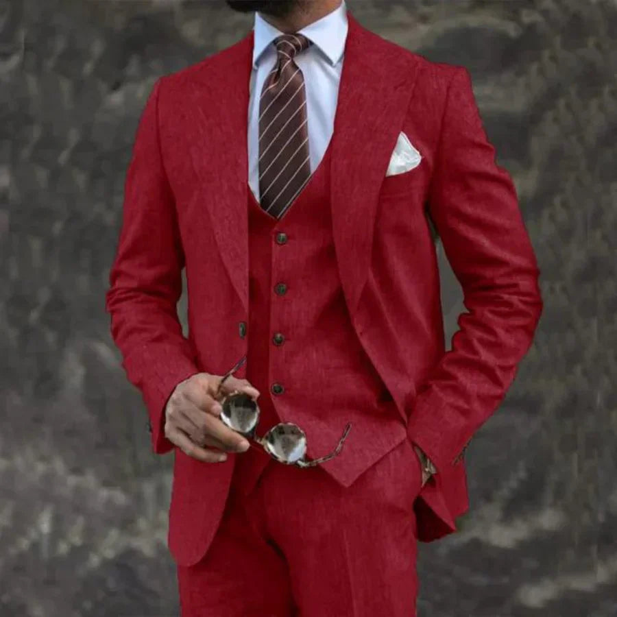 Luxe Heren Driedelig Pak met Blazer en Gilet en Pantalon
