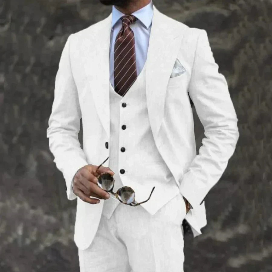 Luxe Heren Driedelig Pak met Blazer en Gilet en Pantalon