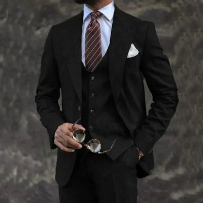 Luxe Heren Driedelig Pak met Blazer en Gilet en Pantalon
