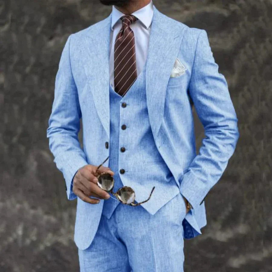 Luxe Heren Driedelig Pak met Blazer en Gilet en Pantalon