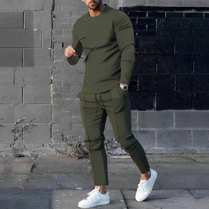 Heren Tracksuit Trainingspak met Longsleeve Trui en Joggingsbroek