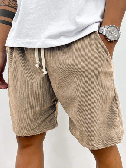 Heren Korte Broek van Corduroy met Stretch en Ribstructuur