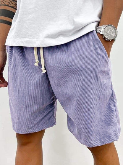 Heren Korte Broek van Corduroy met Stretch en Ribstructuur