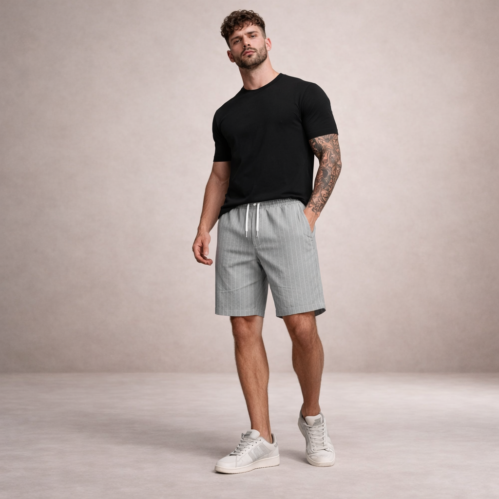 Korte Broek Heren Linnen Regular Fit Ademend Zomer Casual