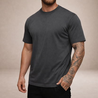 T-shirt Heren Slim Fit Ronde Hals Korte Mouwen
