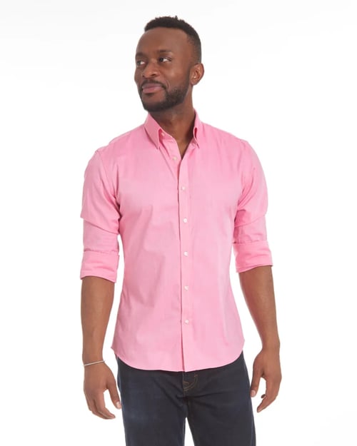 Oxford overhemd Heren slim fit stretch met ritssluiting