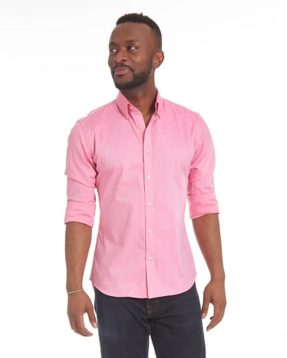 Oxford overhemd Heren slim fit stretch met ritssluiting