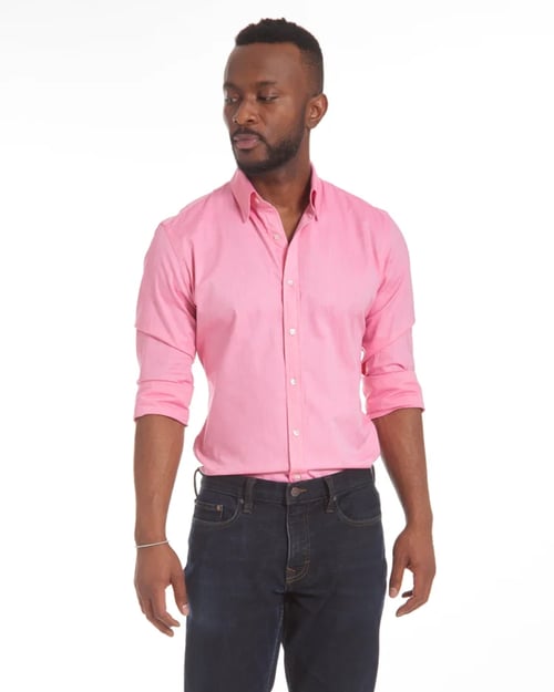 Oxford overhemd Heren slim fit stretch met ritssluiting