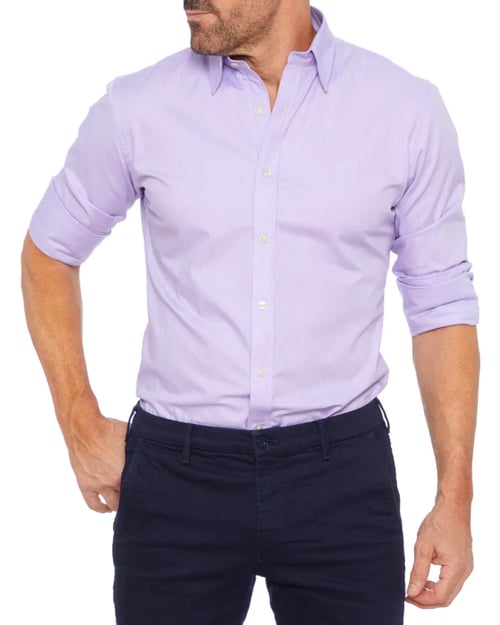 Oxford overhemd Heren slim fit stretch met ritssluiting
