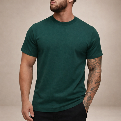 T-shirt Heren Slim Fit Ronde Hals Korte Mouwen