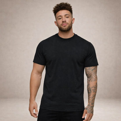 T-shirt Heren Slim Fit Ronde Hals Korte Mouwen
