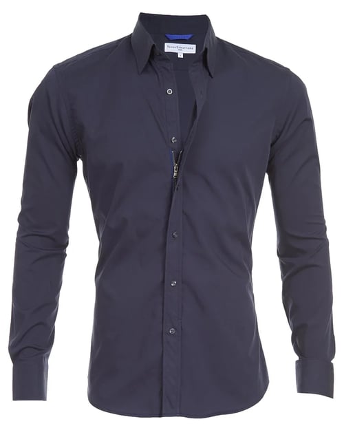 Oxford overhemd Heren slim fit stretch met ritssluiting