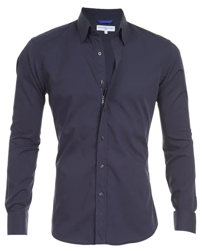 Oxford overhemd Heren slim fit stretch met ritssluiting