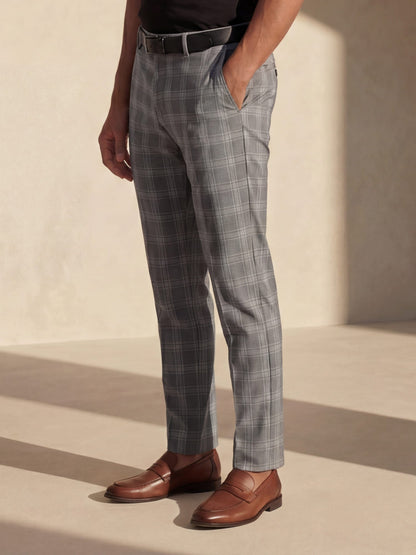 Chino Broek Heren Slim Fit Ruitpatroon Lente Casual
