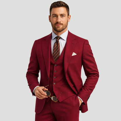 Luxe Heren Driedelig Pak met Blazer en Gilet en Pantalon