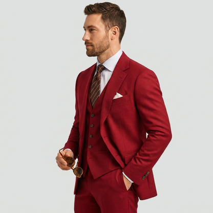 Luxe Heren Driedelig Pak met Blazer en Gilet en Pantalon
