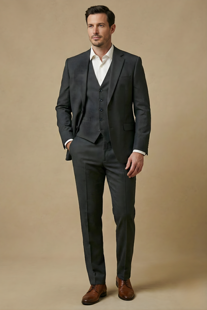 Driedelig Pak Heren Slim Fit Bruiloft Formeel
