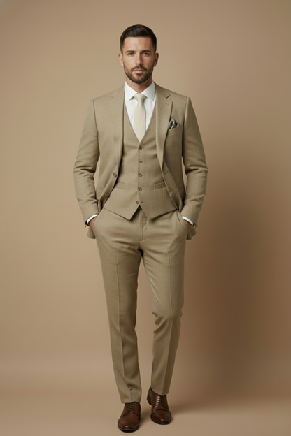 Driedelig Pak Heren Slim Fit Bruiloft Formeel